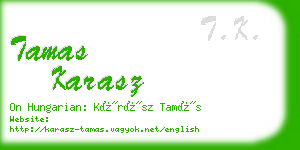 tamas karasz business card